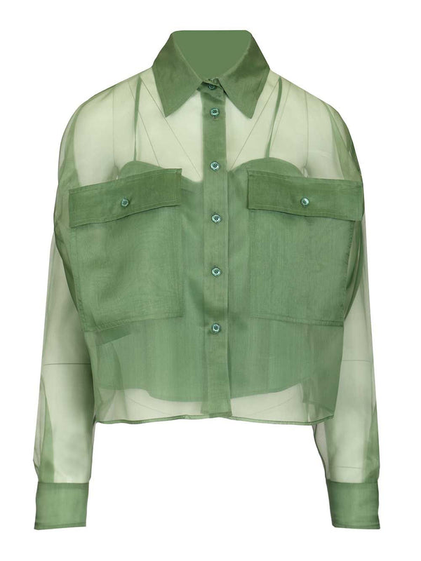 Silk Organza Shirt Shirts Green