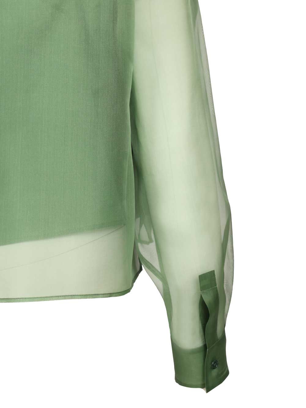 Weekend Max Mara Silk Organza Shirt Shirts - Green | 09494a71e8a2b65b65d552afaf9581d45de85bbb