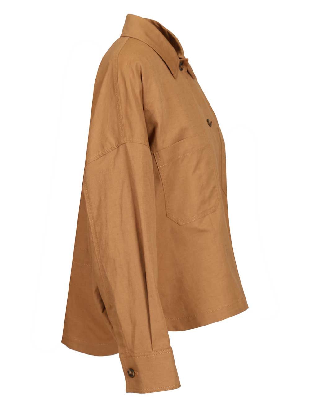 Weekend Max Mara Oversized Jacket In Cotton And Linen Mat Jackets - Brown | f36babdae8bb9c3394afac2f9bc972c08a9aa7d2