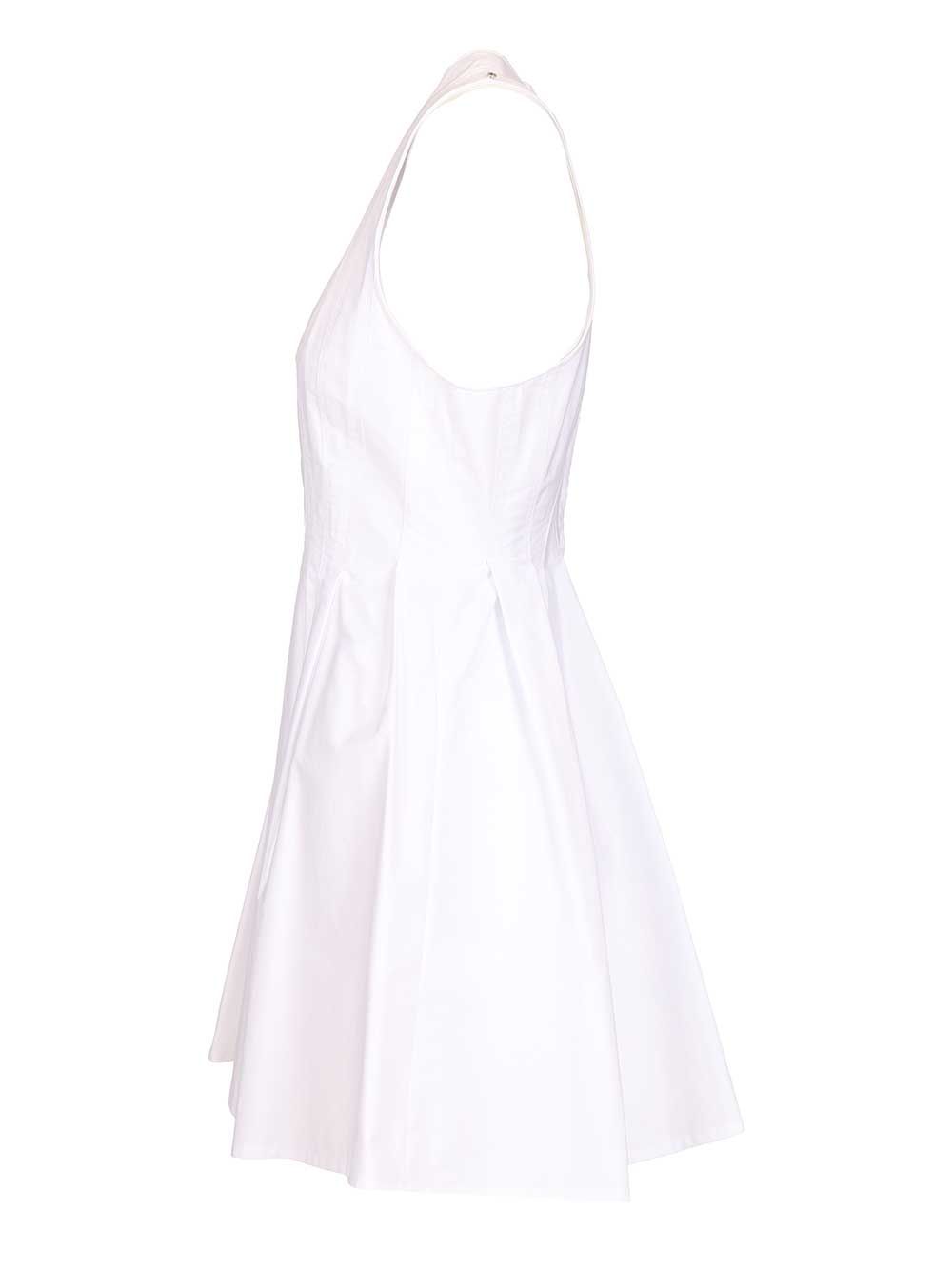 Sportmax Ara Sleeveless Washed Cotton Mini Dress Dresses - White | 002cfa5a6642ffc51aae47310a2ec3c44286a8a7
