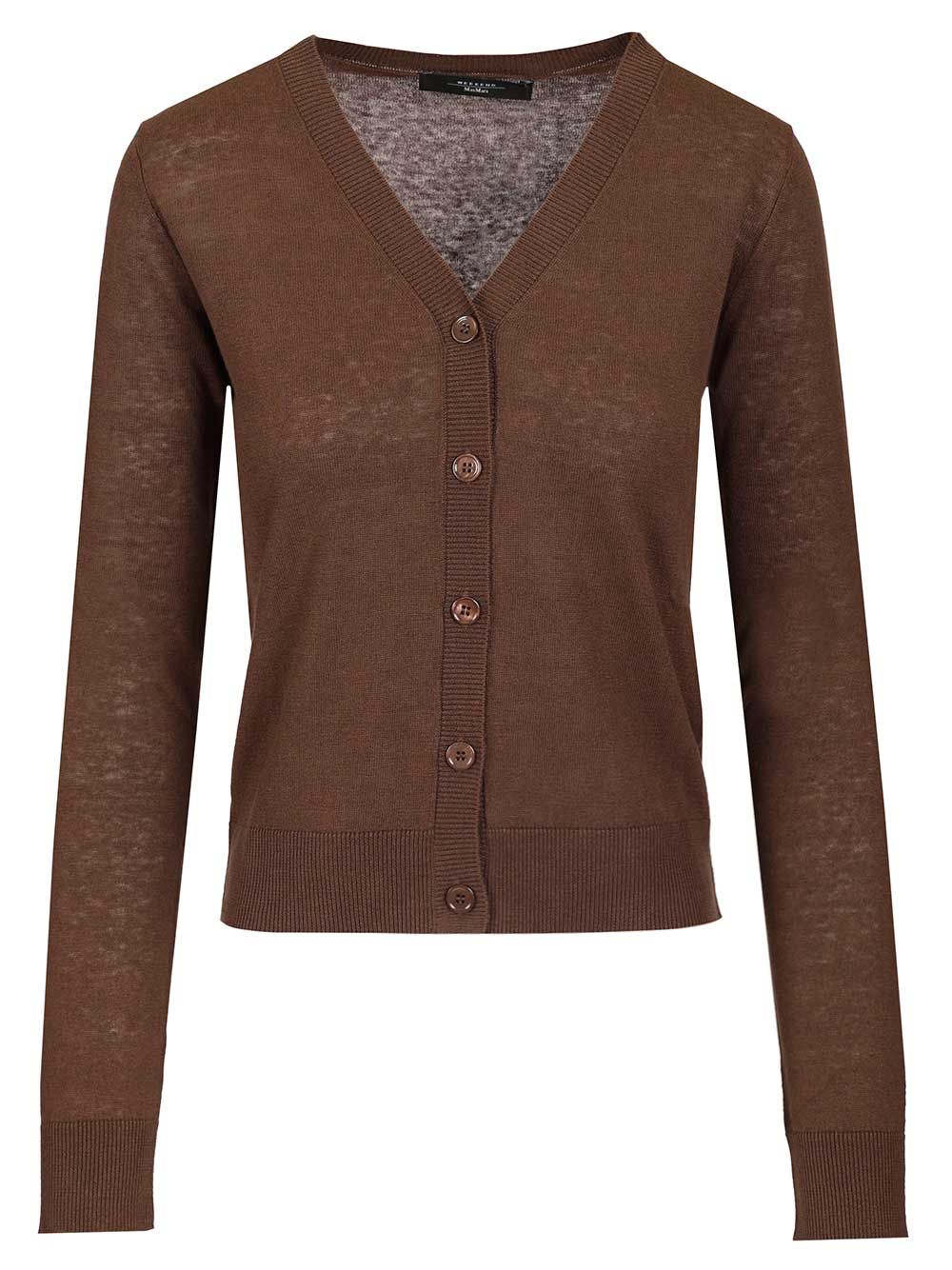Weekend Max Mara Silk And Linen Cardigan Knitwear - Brown | f2e5650c41d0f6246035eea7aa31570d8163a90c