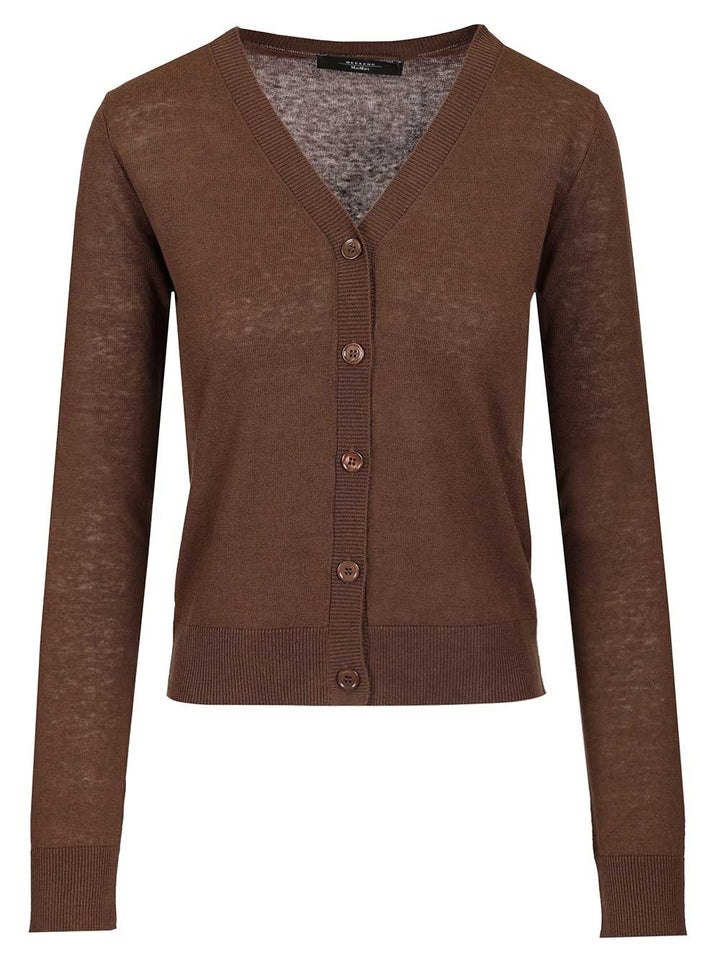 Weekend Max Mara Silk And Linen Cardigan Knitwear - Brown | f2e5650c41d0f6246035eea7aa31570d8163a90c