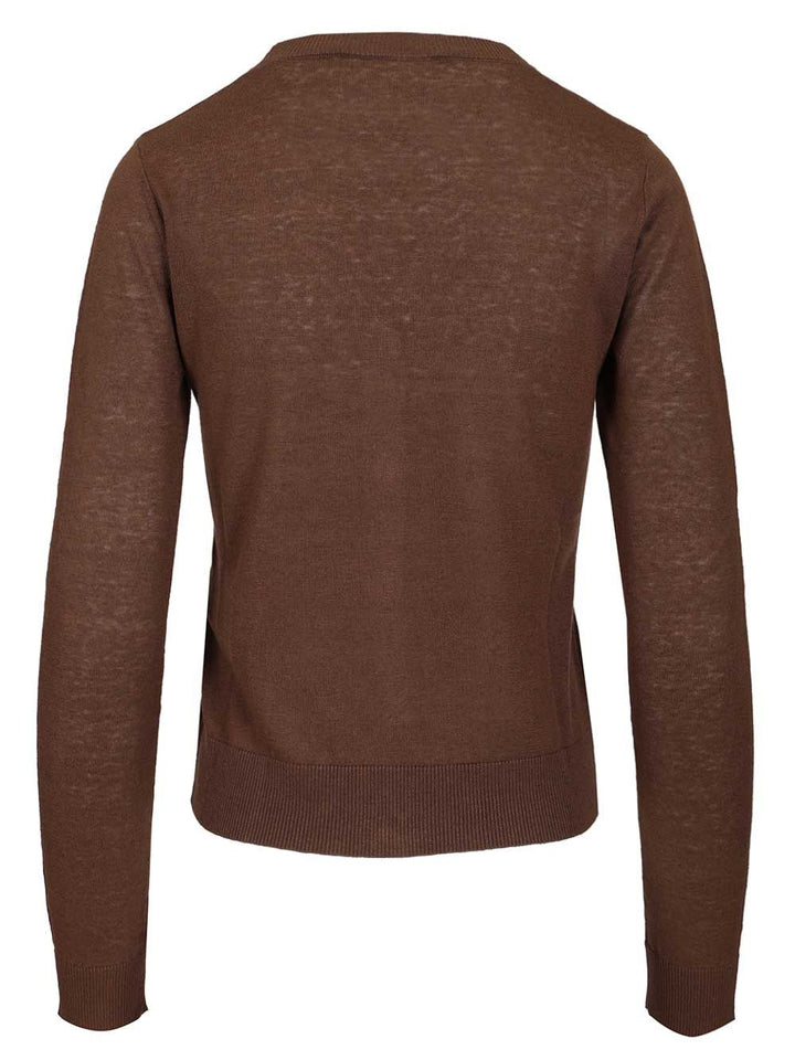 Weekend Max Mara Silk And Linen Cardigan Knitwear - Brown | 549c5221e757e1f43073d7d6669a1ea4782bcb82