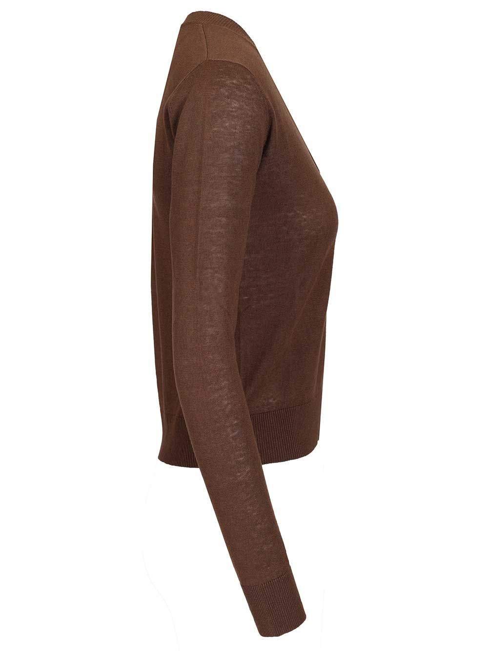 Weekend Max Mara Silk And Linen Cardigan Knitwear - Brown | 539d9bd9633d92451b48606778a188b15c25d0e8