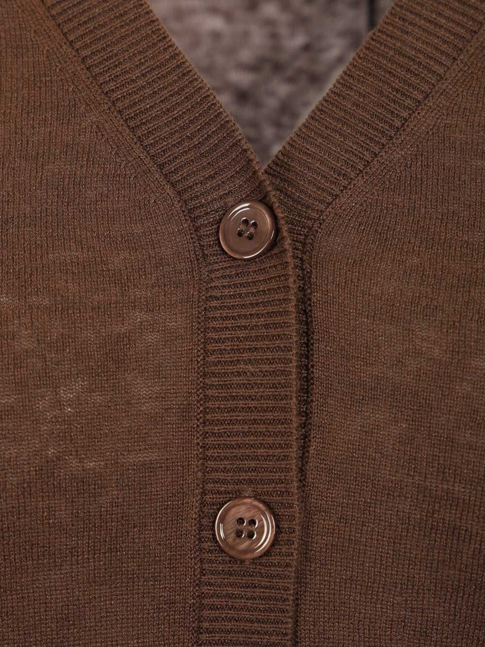 Weekend Max Mara Silk And Linen Cardigan Knitwear - Brown | 495a4bf156fb794cd32c540d2f427c653048ae64