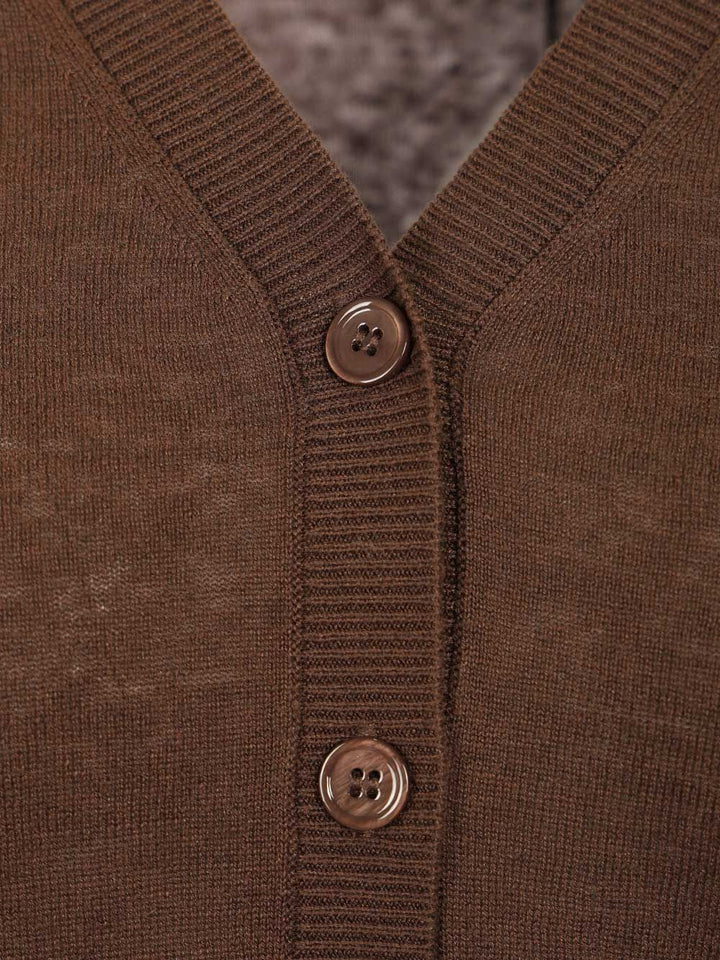 Weekend Max Mara Silk And Linen Cardigan Knitwear - Brown | 495a4bf156fb794cd32c540d2f427c653048ae64