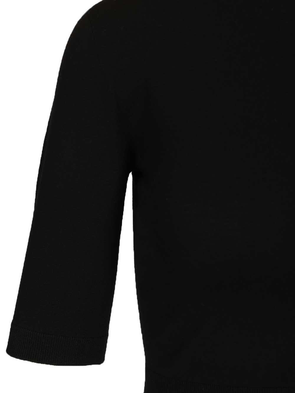 Max Mara Stretch Viscose Crop Turtleneck Knitwear - Black | 155f3ae4d66c8d0165482e9bb6d3e684a95732ee