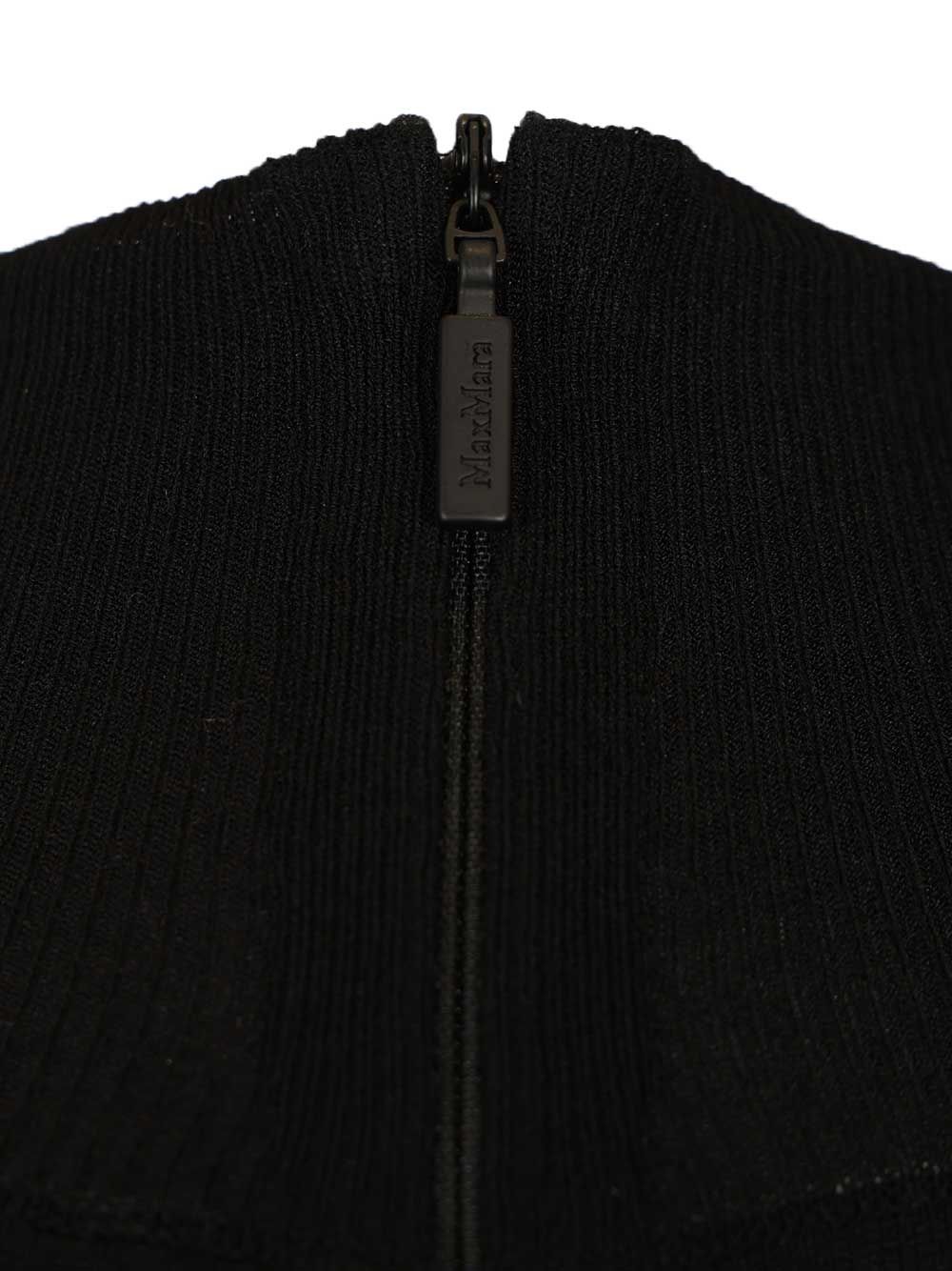 Max Mara Stretch Viscose Crop Turtleneck Knitwear - Black | 50848b753ac802114322091bbd727af78569a188