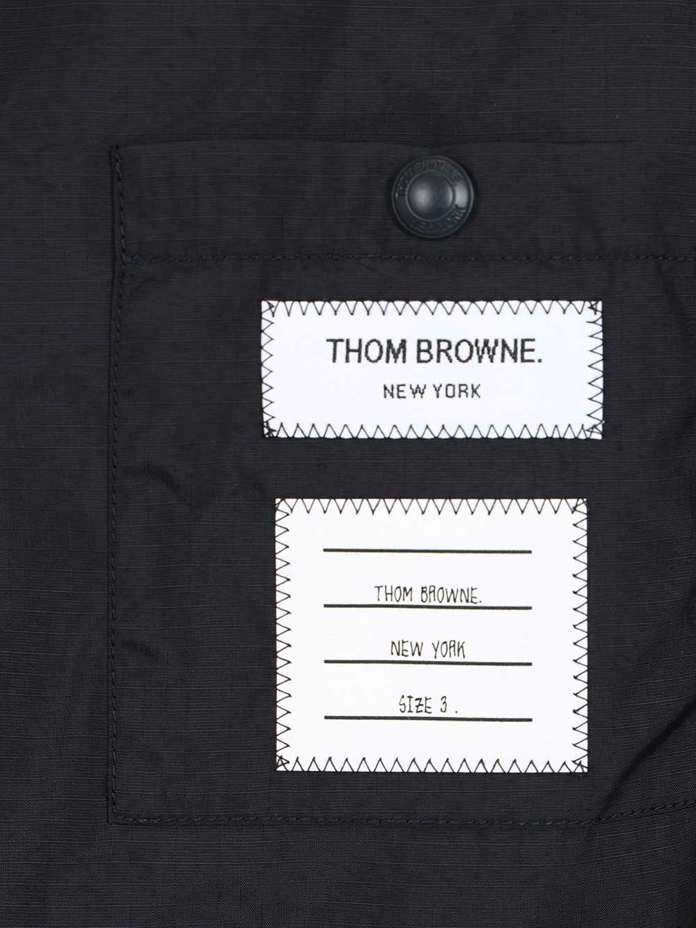 Thom Browne Zip Front Raglan Track Jacket W/ 4 Bar In Shiny Ripstop Jackets - Blue | ac62c0f64cc7fab5a9e54eedaba30e1d7fd77c0f