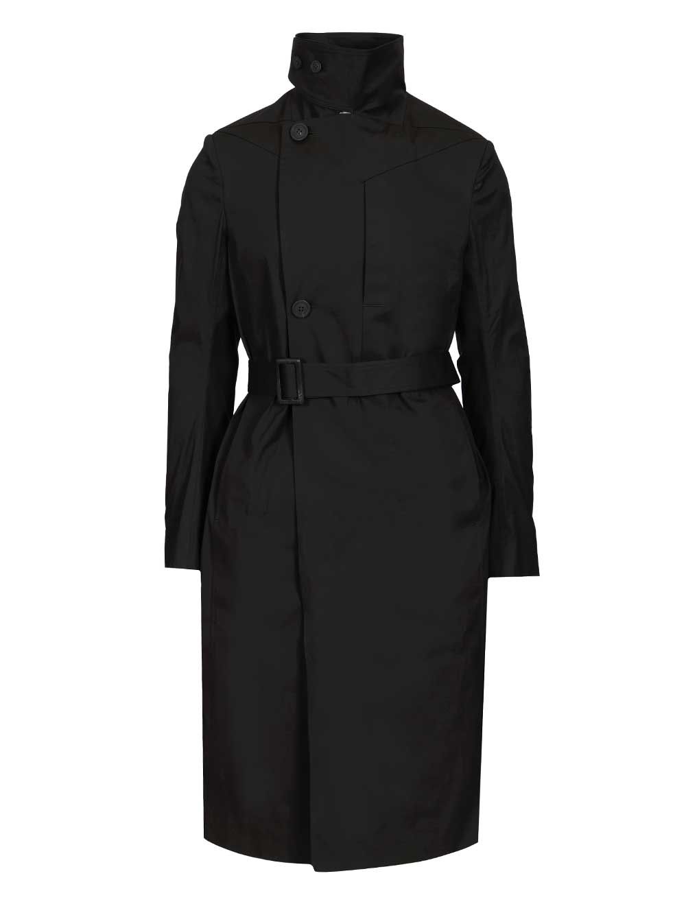 Rick Owens Temple Mastodon Trench Coat Coats - Black | 68622c4fc024f4a3bba0ee6fde2dbd90f435b1e8