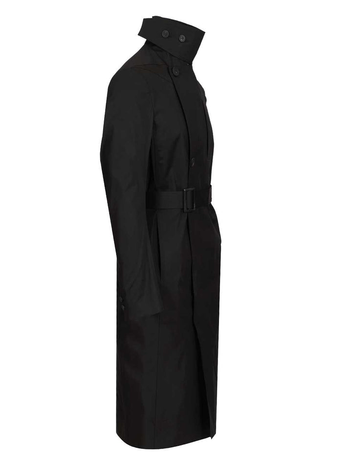 Rick Owens Temple Mastodon Trench Coat Coats - Black | 3180a5c459693bddf870b5e9dcca23951b3afaef