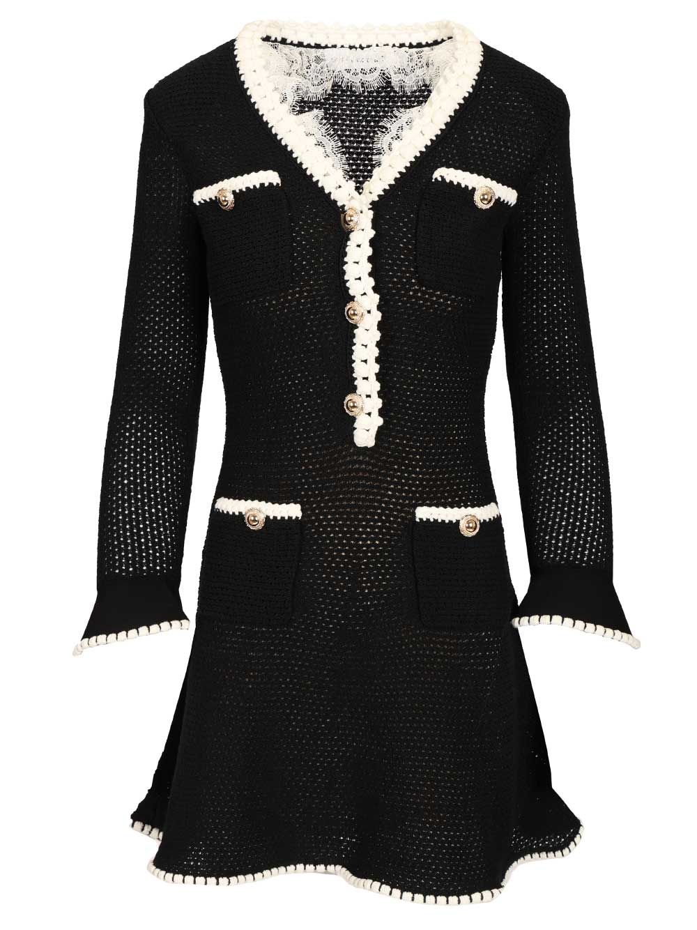 Self-Portrait Mini Abito In Maglia Dresses - Black | 644fd275e26fb8e9f8dbfb24c15cad4a81a49c59