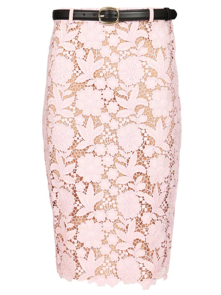 Self-Portrait Pink Lace Pencil Skirt Skirts - Rose | 8467f3d6b50d7fb0b11c00f253025533be6cef20