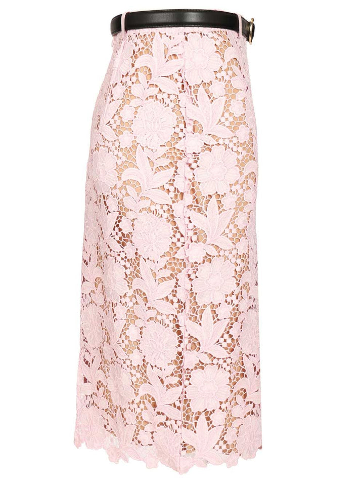 Self-Portrait Pink Lace Pencil Skirt Skirts - Rose | 5b856154c42ec20079afa9103bf2088842b951b6