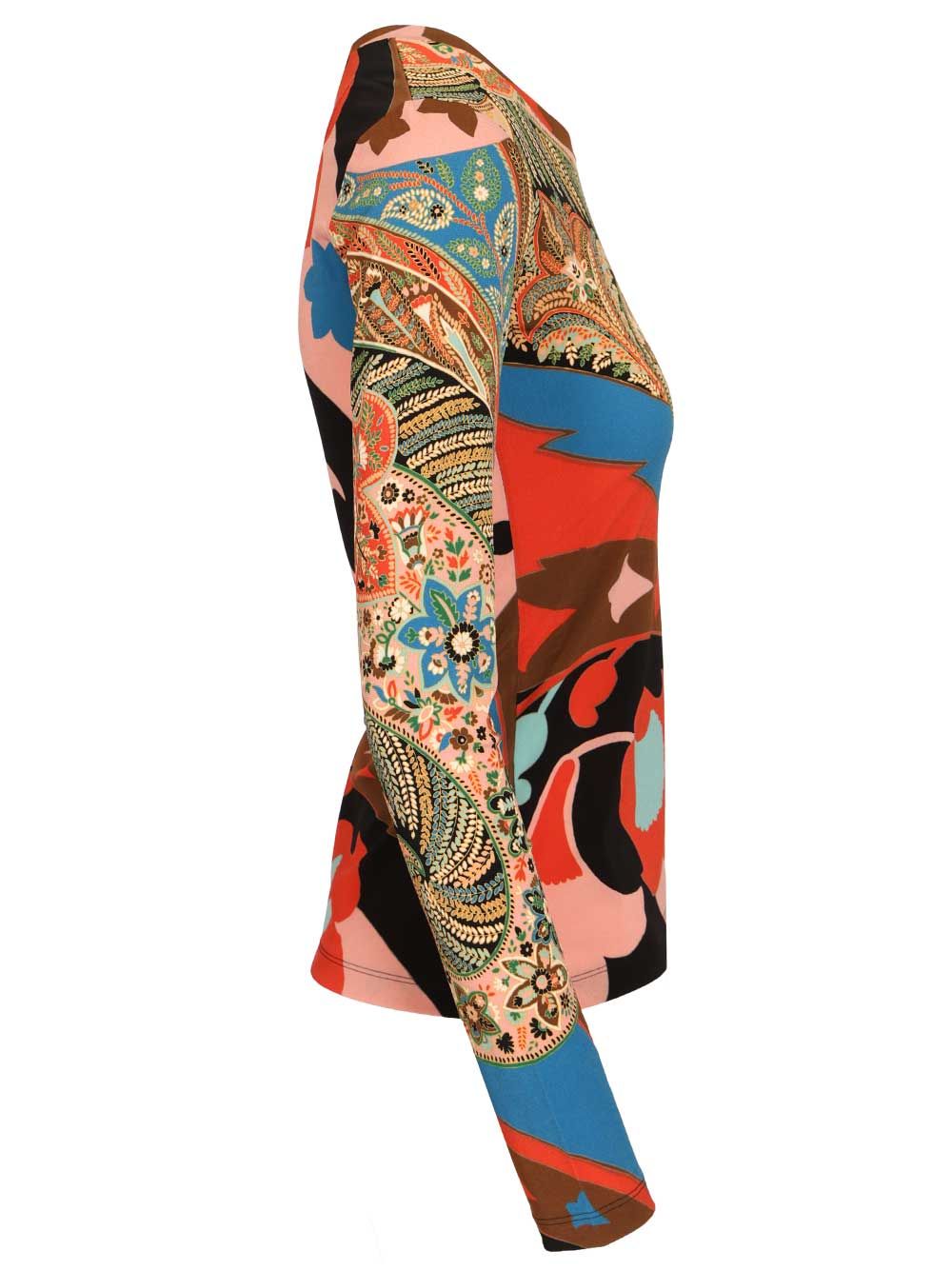 Etro Long-Sleeved Top With Paisley Print Tops - Multicolor | 6d7691c1ef71b16d2204d6dc389fd2276634fb41