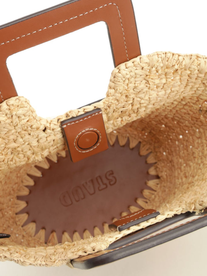 Staud Shirley Raffia Mini Bucket Handbags - Beige | accfd6af7af29423fe29c98af9f87b41477ec6f0