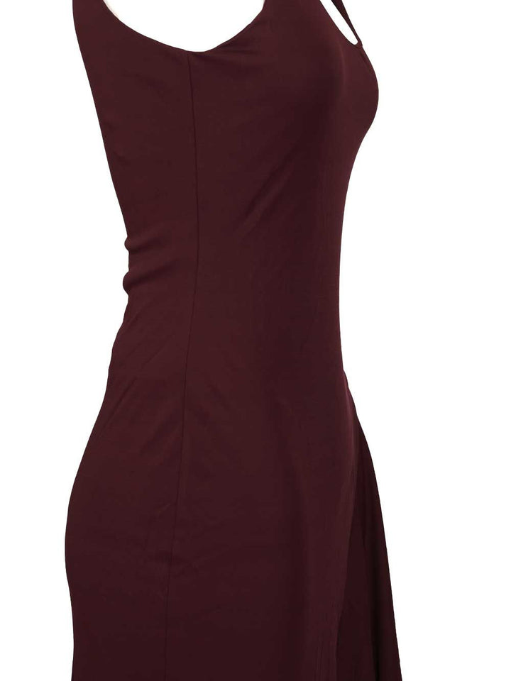 AlaÏA Asymmetrical Dress In Flowing Jersey Dresses - Bordeaux | 5f9bc0401bc1a65fa9cb31e9297cc42f291dce82
