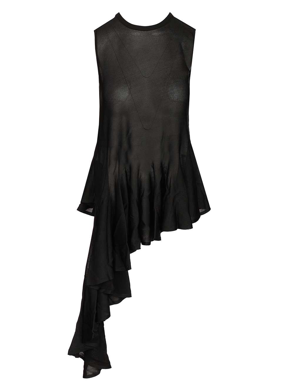 AlaÏA Asymmetrical Top With Godet Tops - Black | f3e410080be75d3b5061009825a10067d882f27c