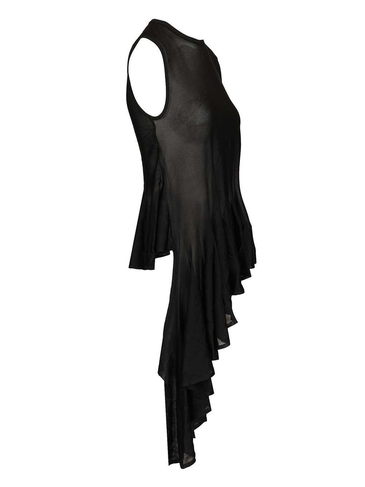 AlaÏA Asymmetrical Top With Godet Tops - Black | a9d776055cfce1af6c5dfc4f121742f3b2e0d8a3