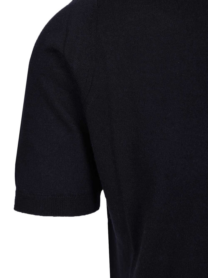 Al Duca D'Aosta Silk And Cashmere Polo shirt - Blue | 506080851b98bb51d31328f6495e5165118ae31f