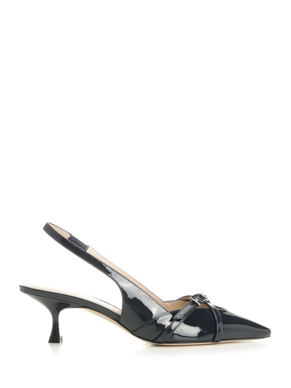 Stuart Weitzman Georgie Slingback In Blue Patent Leather Pumps - Blue | ce5bcb2154f350912280eba962e028f25aac3fed