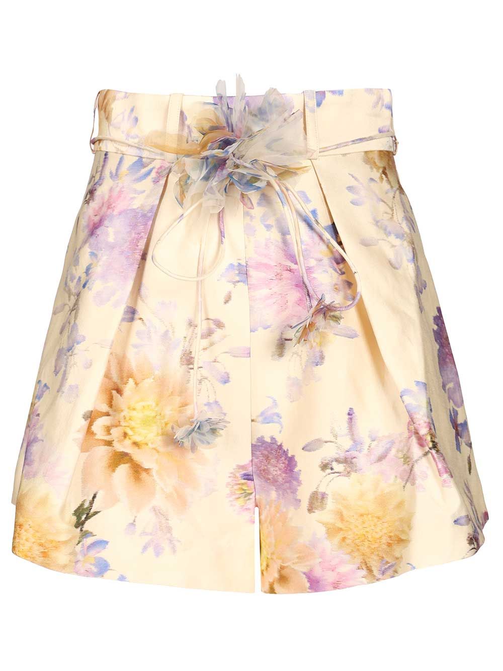 Zimmermann Luna Tuck Short Trousers - Multicolor | e17e7e5575340269b11a056b8fe13ce7a04db434