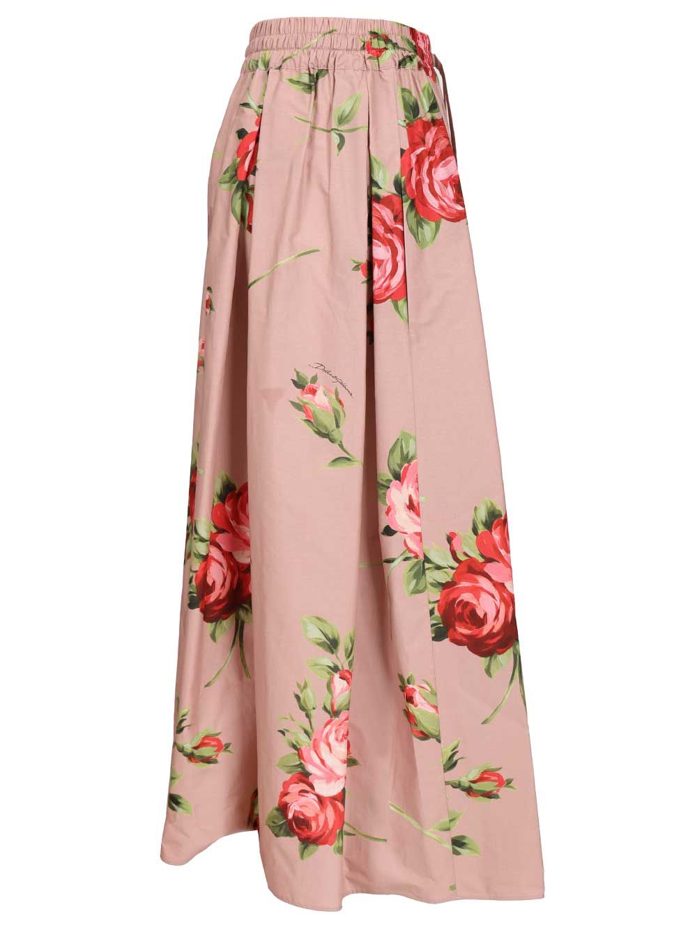 Dolce & Gabbana Midi Skirt With Rose Bouquet Print Skirts - Rose | 32f82330f89851f9e2763359f45fbb7c68d3302c