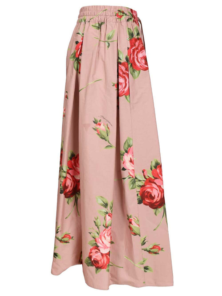 Dolce & Gabbana Midi Skirt With Rose Bouquet Print Skirts - Rose | 32f82330f89851f9e2763359f45fbb7c68d3302c