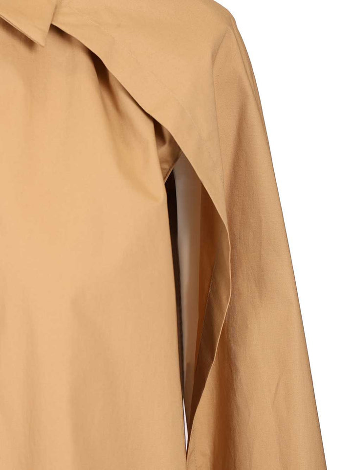 Federica Tosi Open-Sleeved Shirt Shirts - Beige | 1eae7f9f547262472efddd751093d9cda6827c04