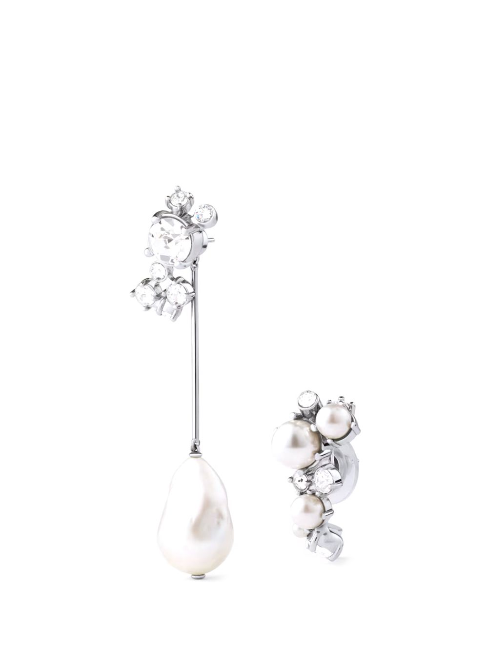 Givenchy Crystal Pearl Silvery Hoops Earrings Jewelry - Silver | 0ac4712b3f5392e0472678f56d37cce88cdbf039