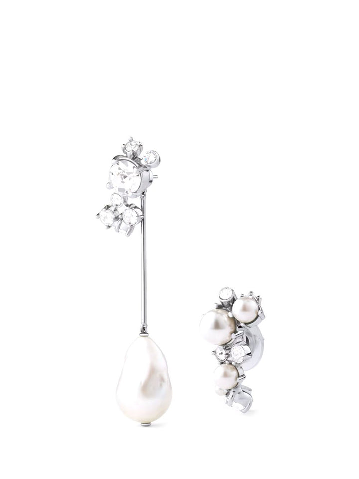 Givenchy Crystal Pearl Silvery Hoops Earrings Jewelry - Silver | 0ac4712b3f5392e0472678f56d37cce88cdbf039