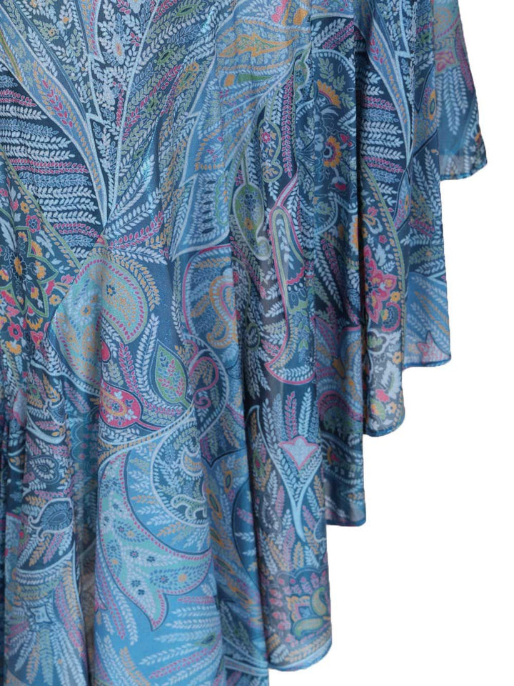 Etro Asymmetrical Dress With Ruffles And Paisley Print Dresses - Blue | d88f7193c14d8392a5a17855cc600388727f3f88