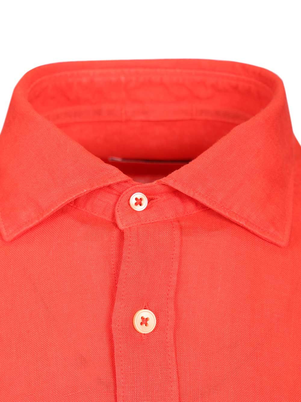Al Duca D'Aosta Linen Shirt Shirts - Red | d986be53cd8f5f13eead29a3e557ae55476eedc4