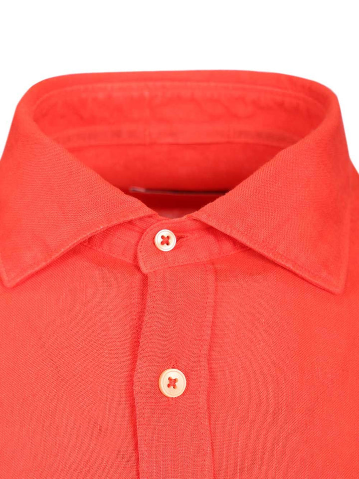 Al Duca D'Aosta Linen Shirt Shirts - Red | d986be53cd8f5f13eead29a3e557ae55476eedc4