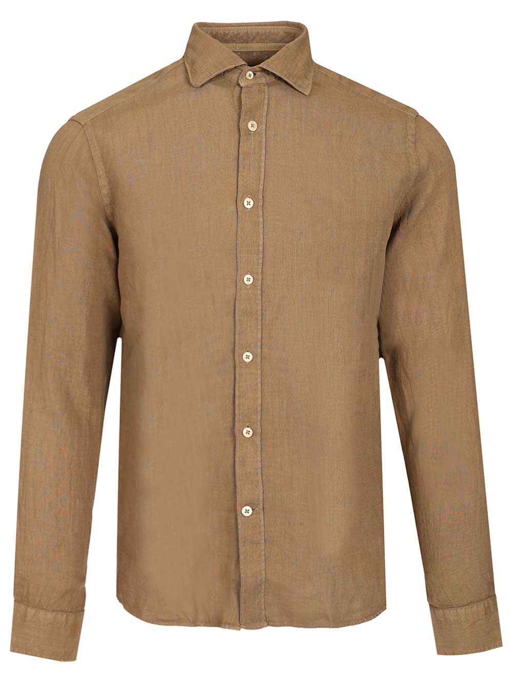 Al Duca D'Aosta Linen Shirt Shirts - Brown | c22900cf39489321fdd41445cac15574dc356425