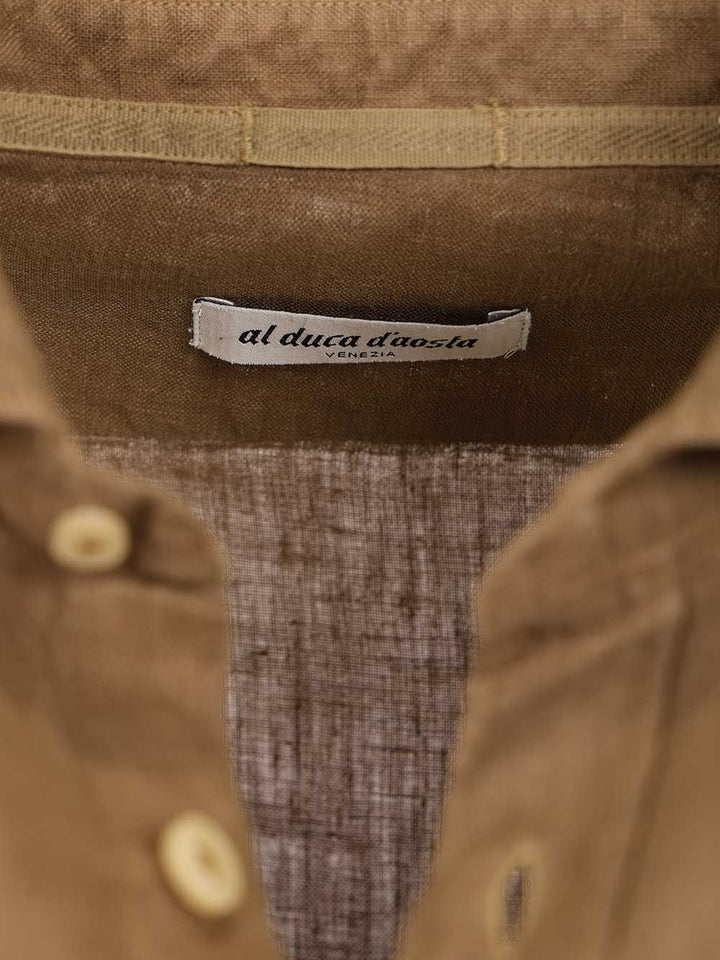 Al Duca D'Aosta Linen Shirt Shirts - Brown | e3377be2a58ddc507f953f55ad8a7bd2207447a3