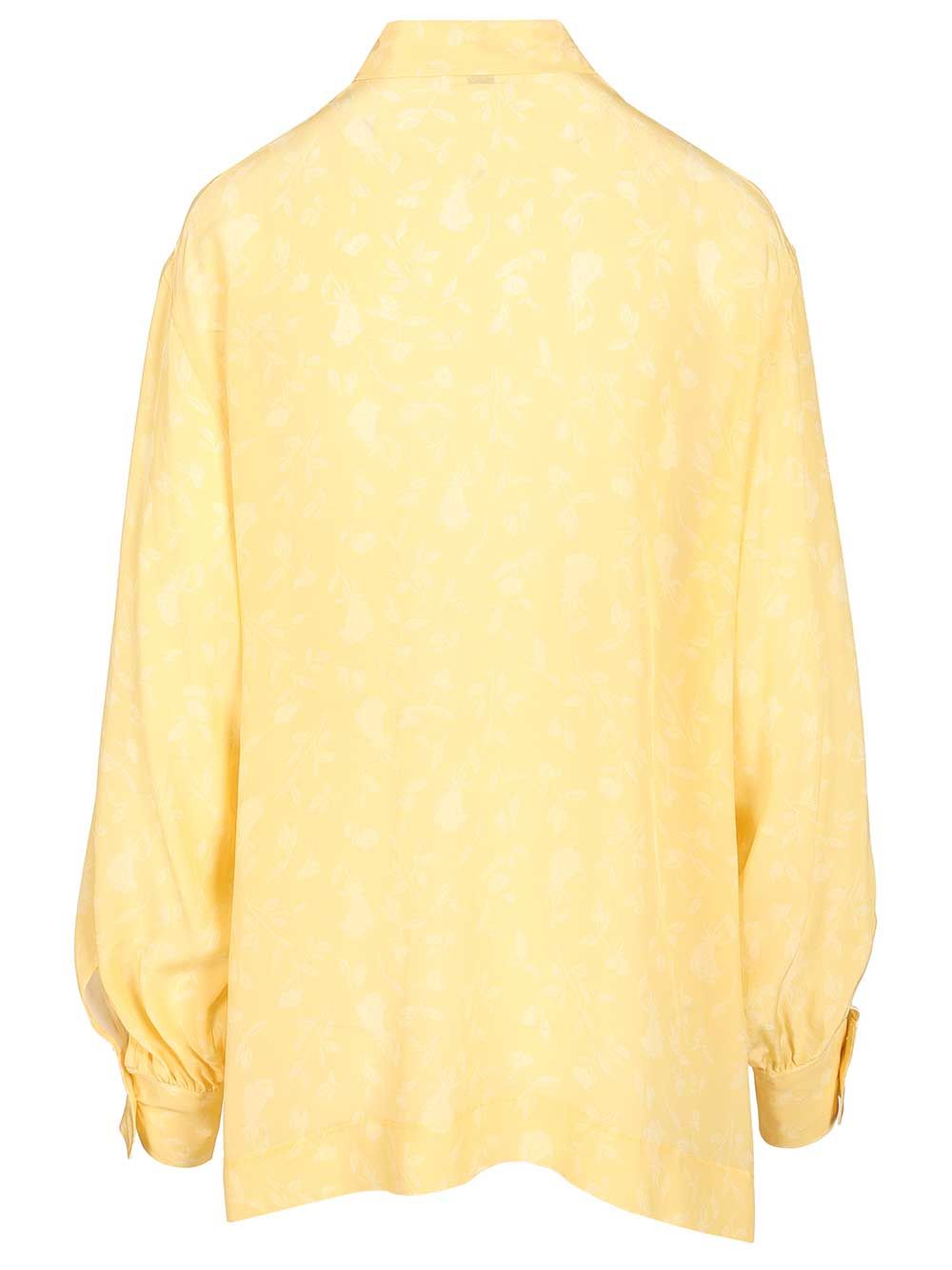 Grifoni Soft Floral-Print Blouse Shirts - Yellow | 698165610202d4e9eda615c37eeaba3f77ada937