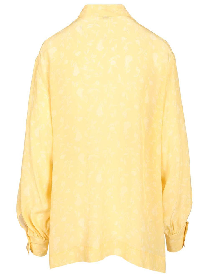 Grifoni Soft Floral-Print Blouse Shirts - Yellow | 698165610202d4e9eda615c37eeaba3f77ada937