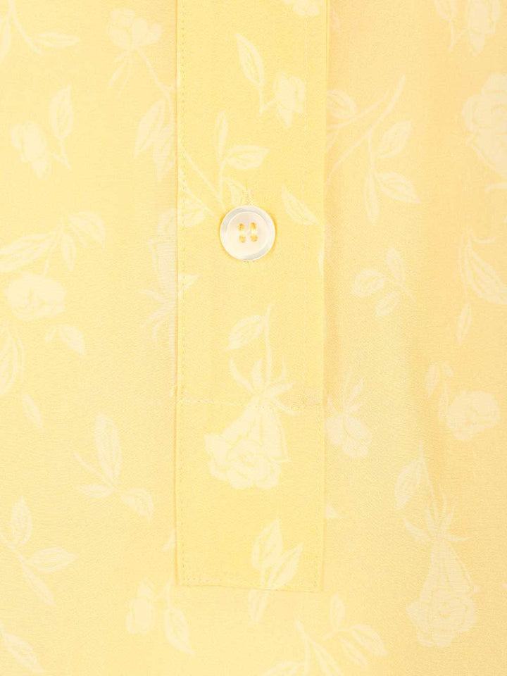 Grifoni Soft Floral-Print Blouse Shirts - Yellow | 1549217ada0244df588601f9dc41627e542c9de0