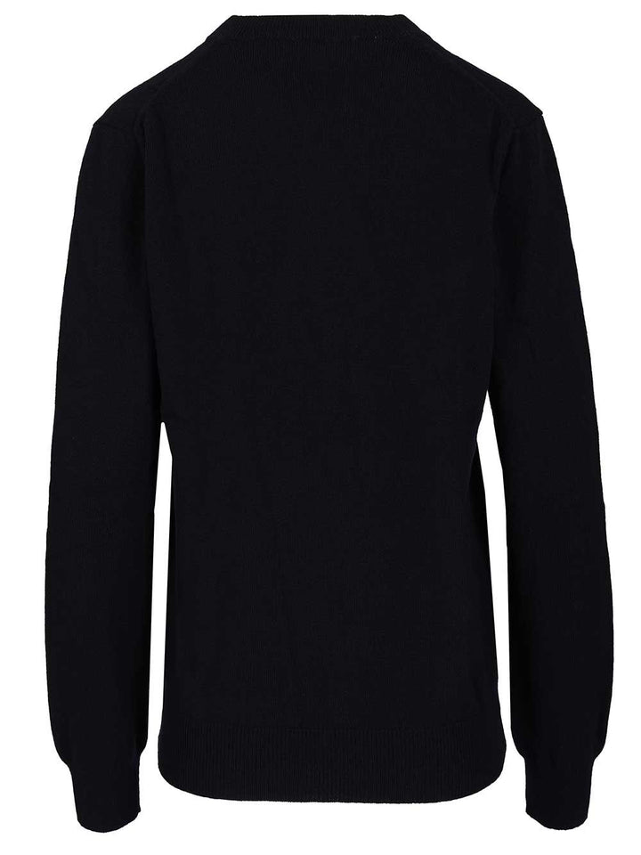 Comme Des Garcons Play Crew Neck Wool Sweater Knitwear - Blue | c429b53b9fc08a48f1426450ef9cf2b0b33b7ed1