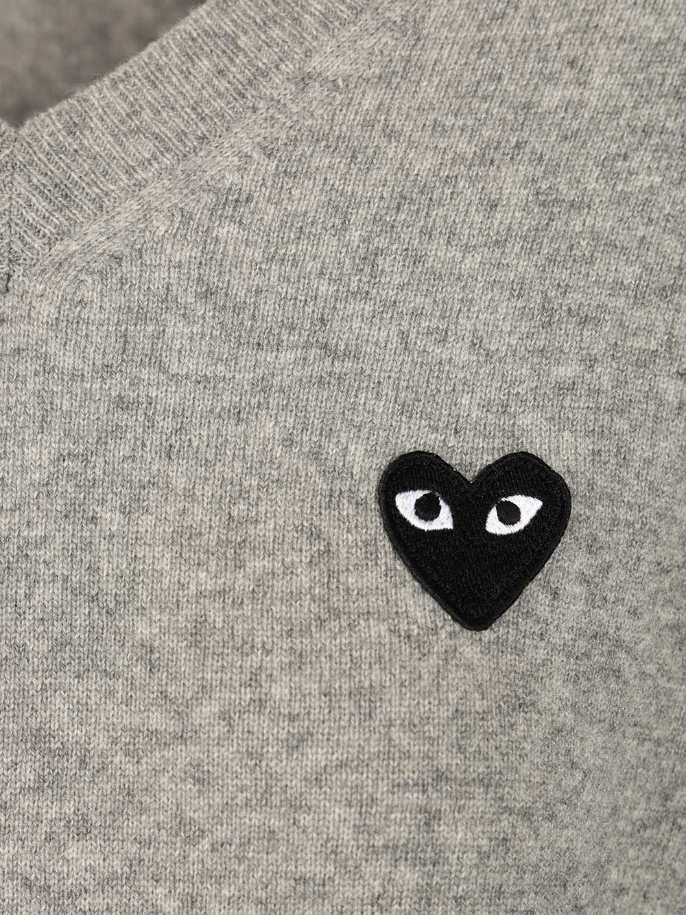 Comme Des Garcons Play Wool Sweater Knitwear - Grey | b3a1f4d9f43cb9e8dc9281754faac61afbfbe99a