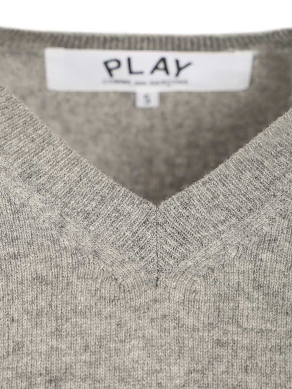 Comme Des Garcons Play Wool Sweater Knitwear - Grey | 4a70e04f30395cc5a92944e234960cba5014989e
