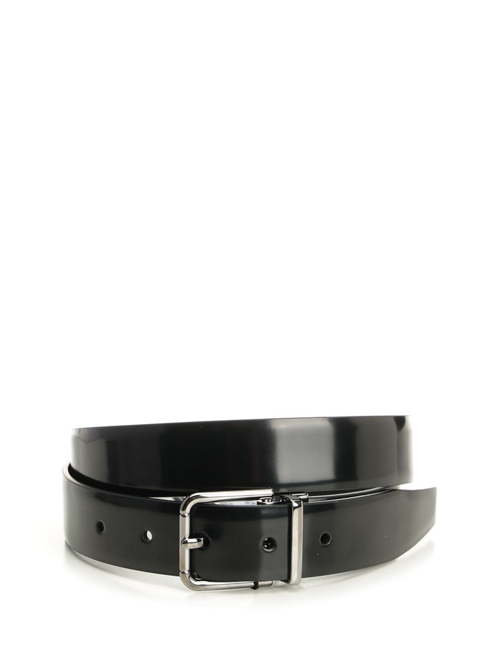 Dolce & Gabbana Polished Brushed Leather Belt Belts - Black | e11b389eb6ce57756909a62db02fa3be77be39c0