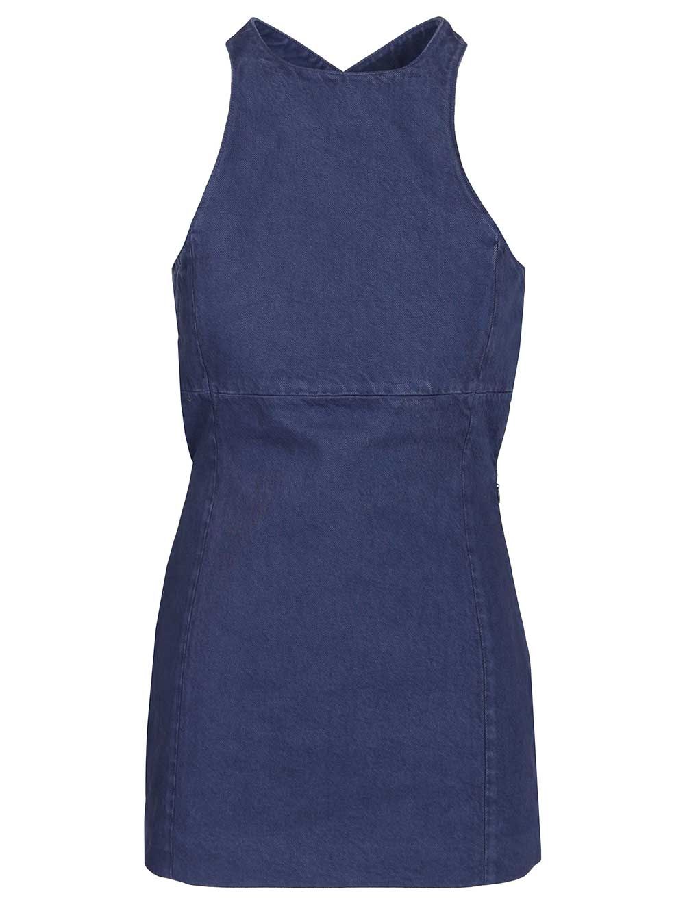 Miu Miu Gabardine Mini Dress Dresses - Blue | a058bdffb3771e764a49a00b984736018766d807