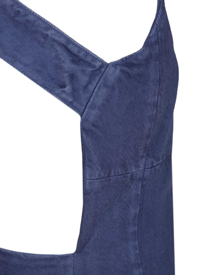 Miu Miu Gabardine Mini Dress Dresses - Blue | 8f84a97c2afd18e7e270af3f8c5966779bfab55b