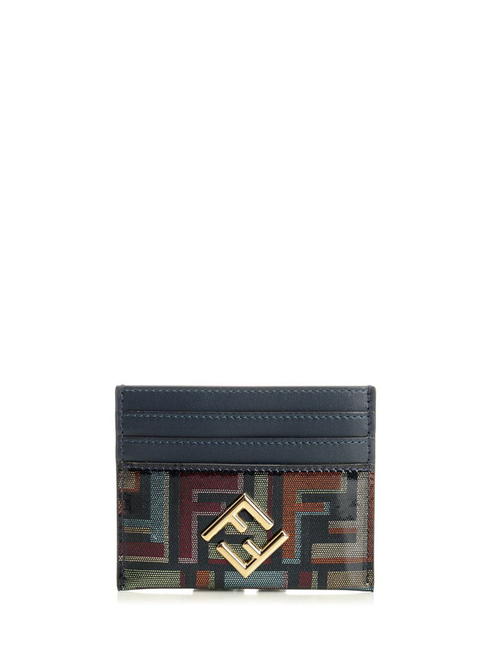 Fendi Flat Card Holder In Ff Jacquard Wallets - Blue | ba9d992d34cb216c4ceadb66b5059f9a0131151d