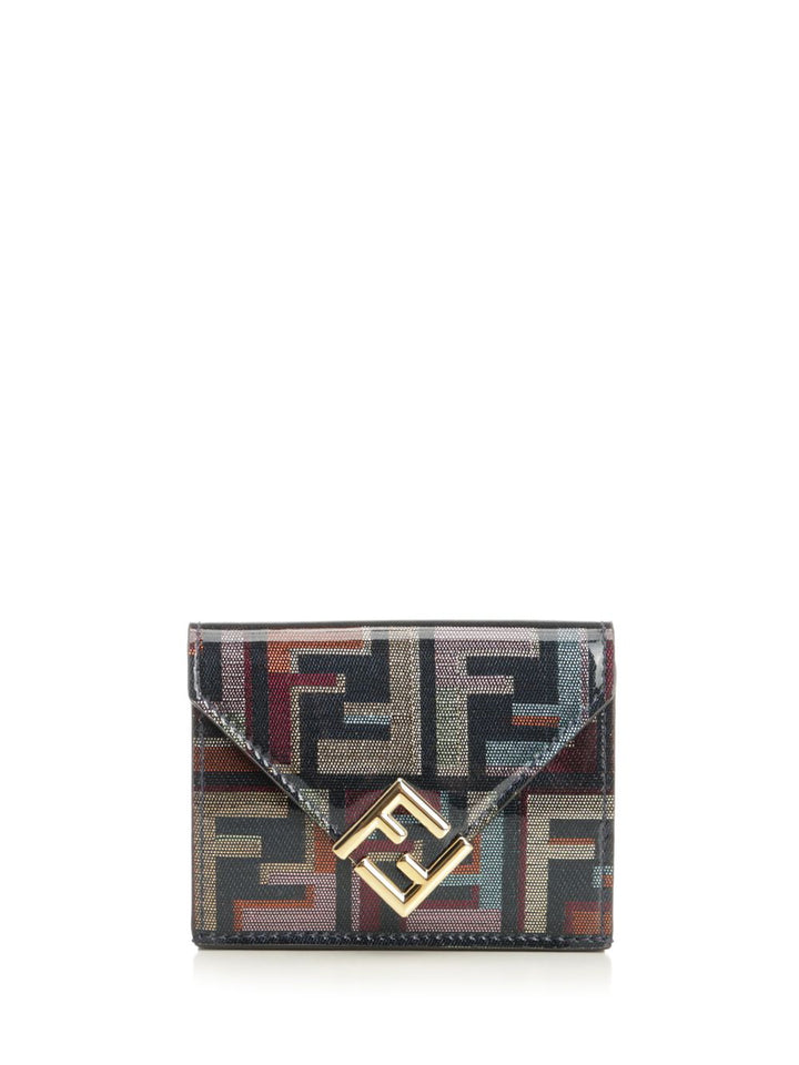 Fendi Mini Trifold Tessuto Lame F Wallets - Blue | 785908df9749fe63d0b6e7b61ac2fad432872dbc