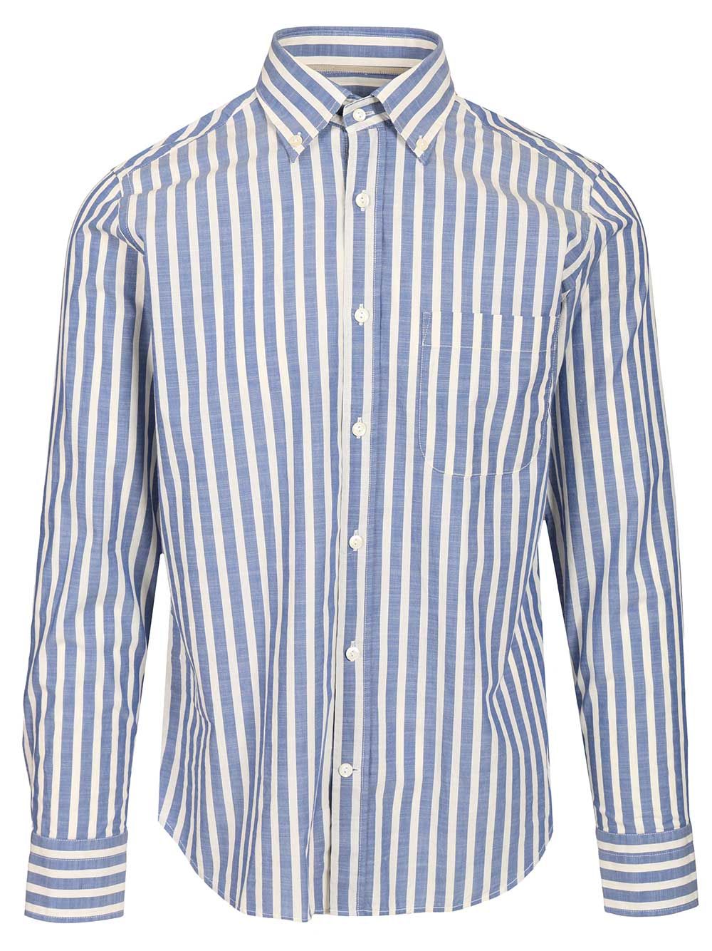 Al Duca D'Aosta Striped Cotton Shirt Shirts - Blue | 9be8f8cdaa5221a8d77b408d6ef2b5d4624927e9