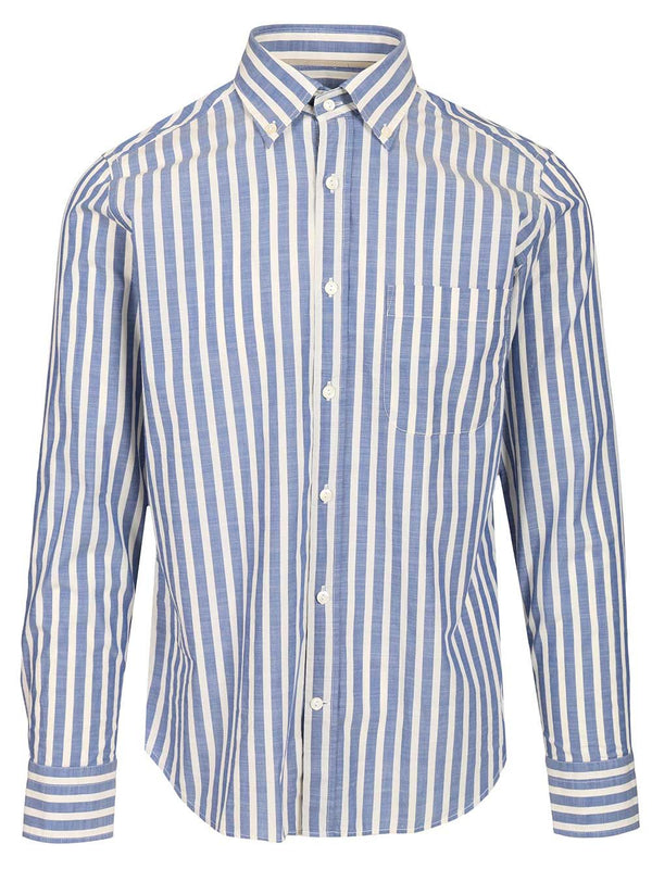 Striped Cotton Shirt Shirts Blue