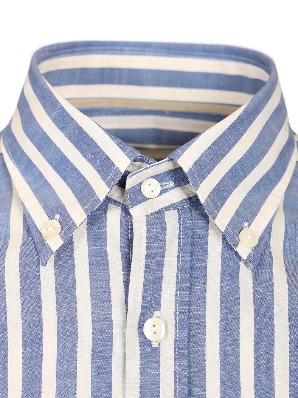 Al Duca D'Aosta Striped Cotton Shirt Shirts - Blue | 73dd3c6164b962854ab18f5a3cf2c920911d5e03